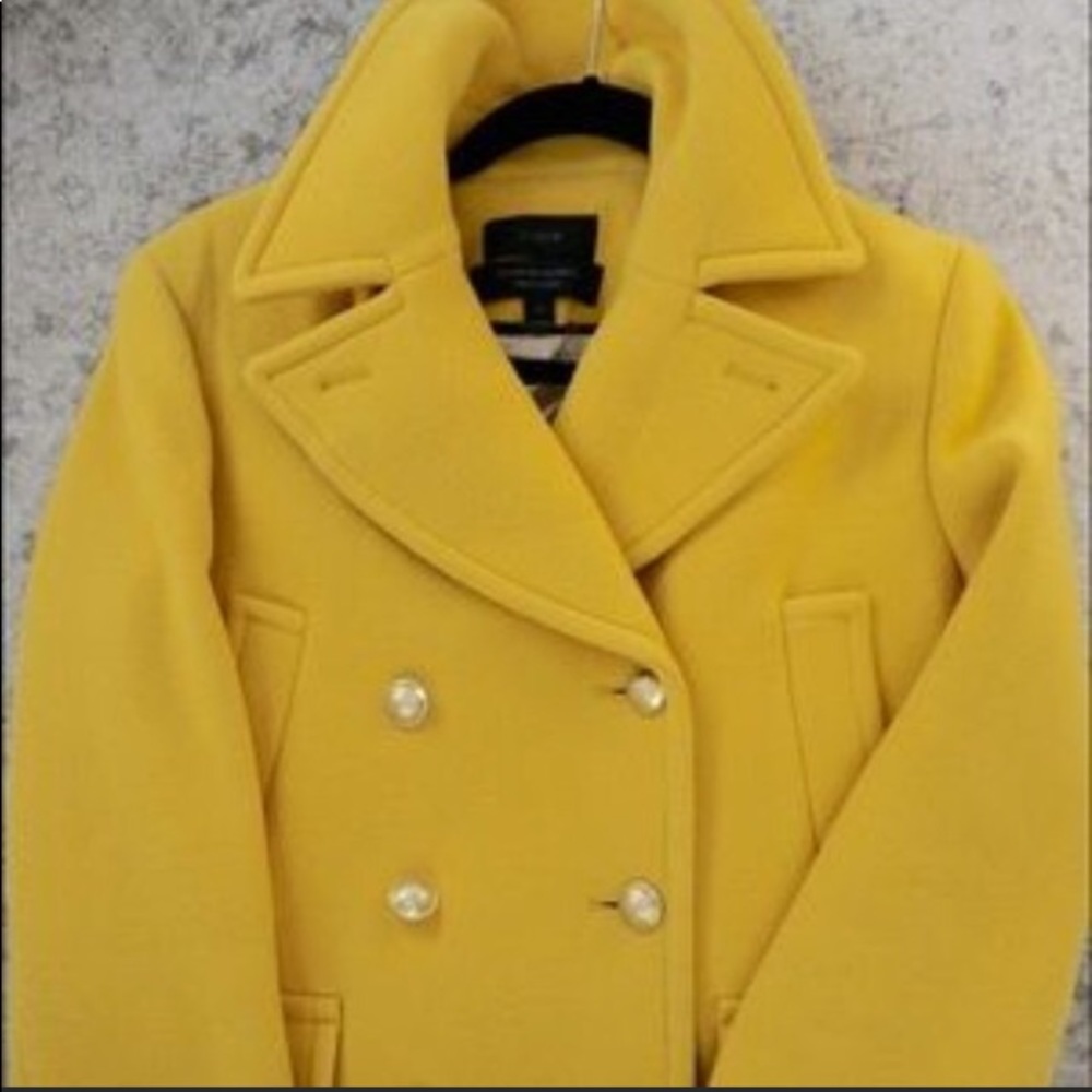 J.Crew yellow Coat. Size 6